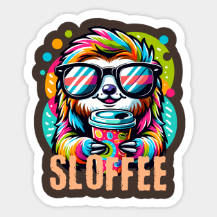 Cute Sloffee Sloth Coffee Sticker